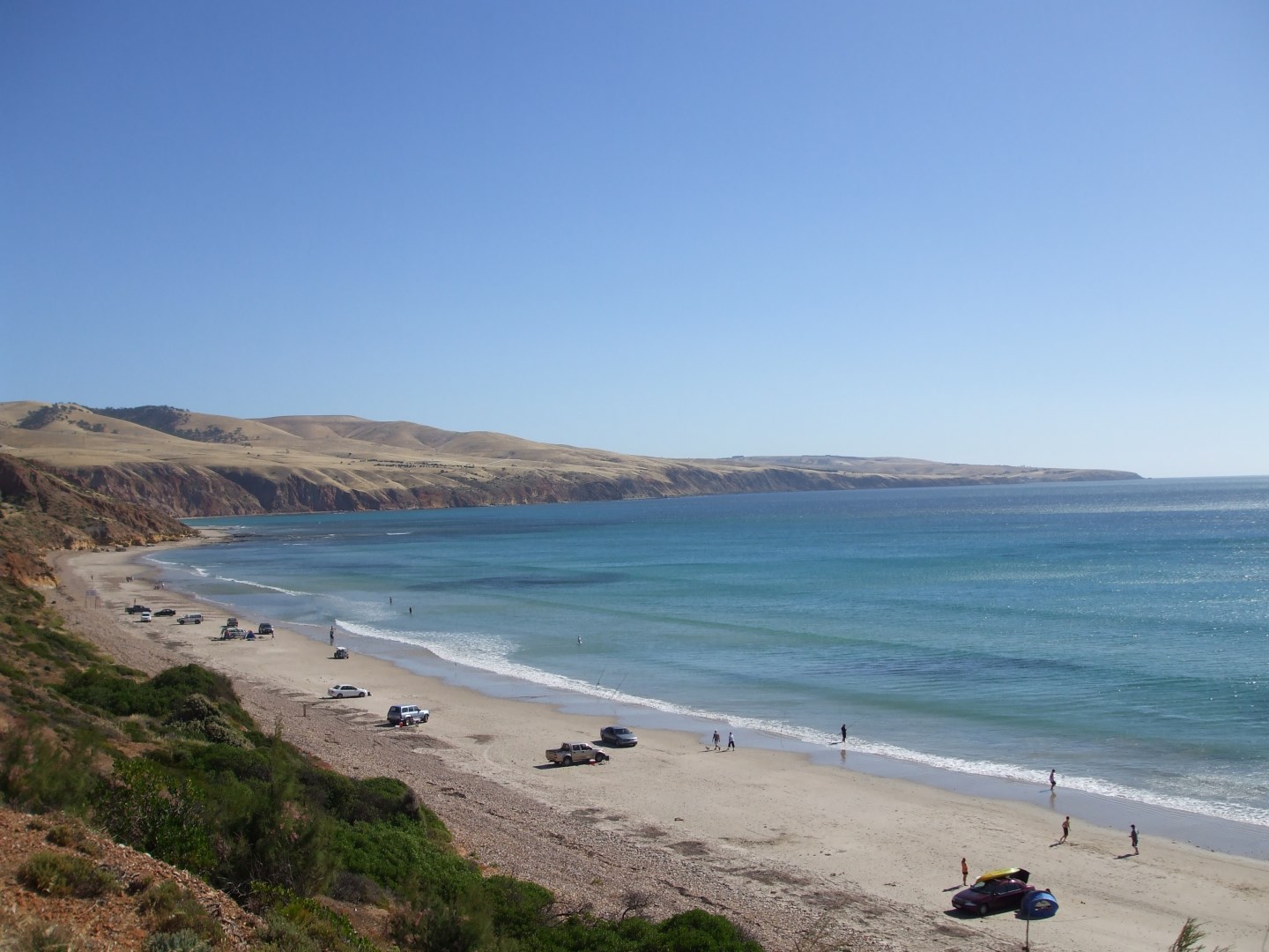 Historic jetties extend into the blue waters of Rapid Bay along the Fleurieu Peninsula coast. - Photo Credit: Serge Doublet
