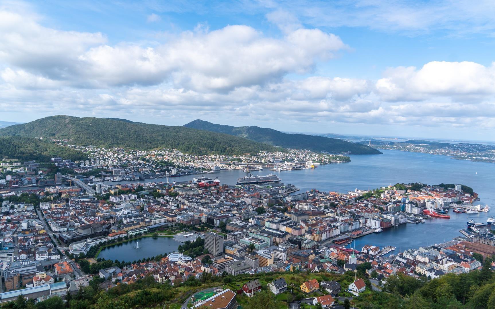 Aerial view of Bergen, Norway Aerial view of Bergen, Norway - Photo Credit: Michelle Maria