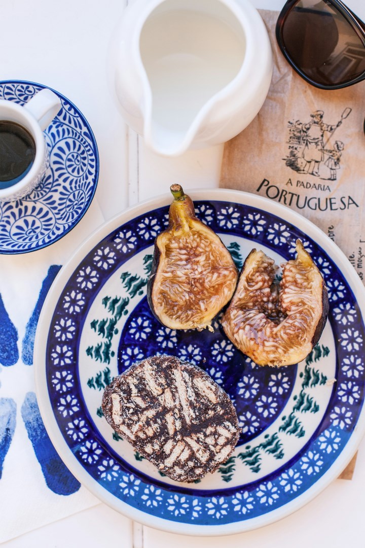 Portuguese breakfast with salame chocolate, figs and coffee - Photo Credit: Photo by Katie Luka on Unsplash