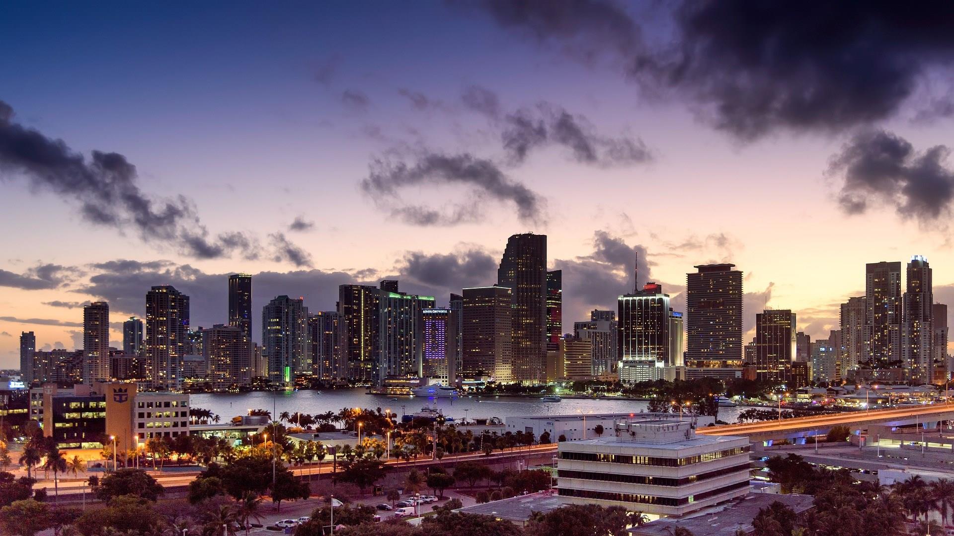 Miami skyline at night Miami skyline at night - Photo Credit: MustangJoe via Pixabay