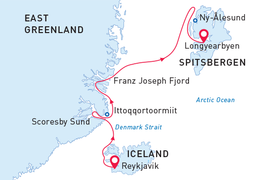 Arctic Odyssey Itinerary Map