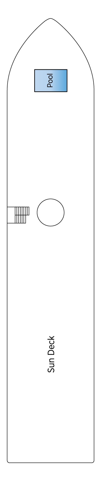Sun Deck deck plan for MS Hamees