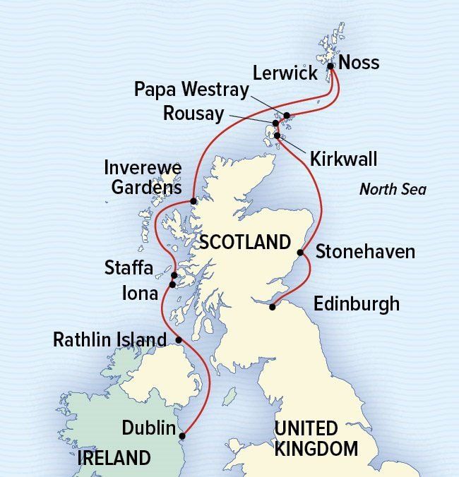 Scotland’s Wild Isles: Shetlands, Orkneys and Inner Hebrides Itinerary Map