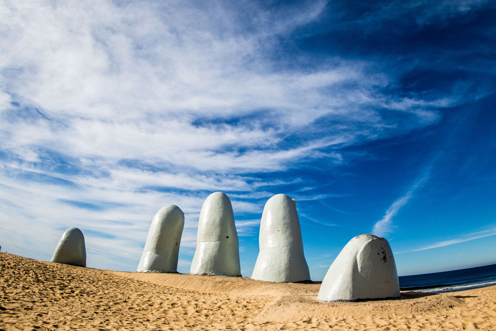 La Mano sculpture, Punta del Este, Uruguay, South America