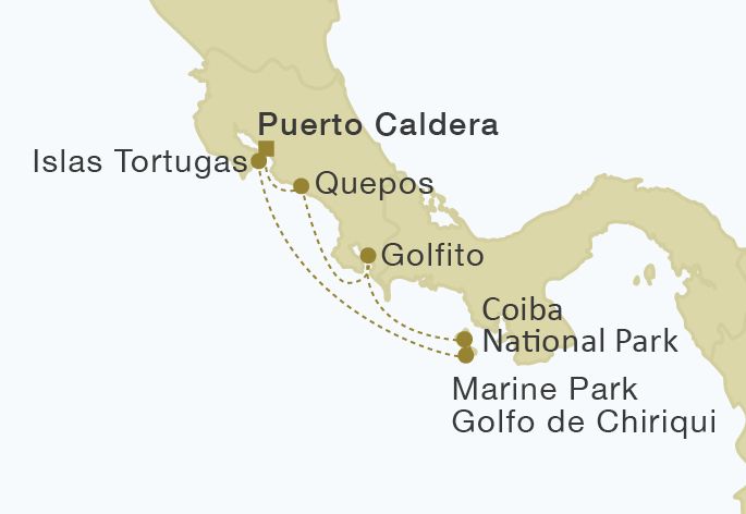 Costa Rica & Panama 7 Nights Itinerary Map