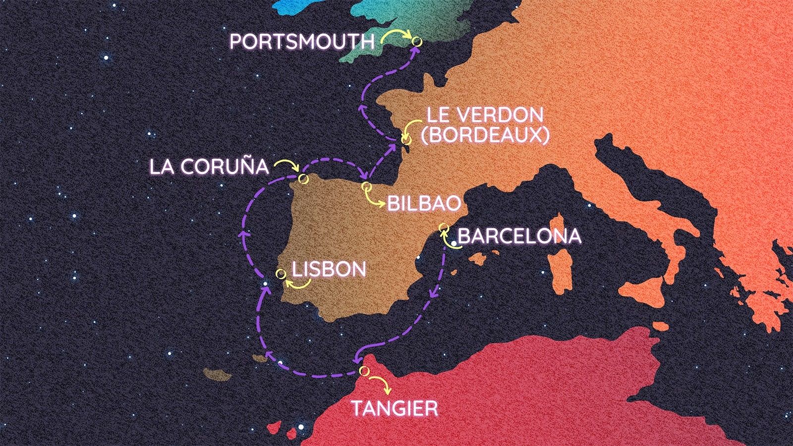 Moroccan Marvels & Mediterranean Wonders Itinerary Map