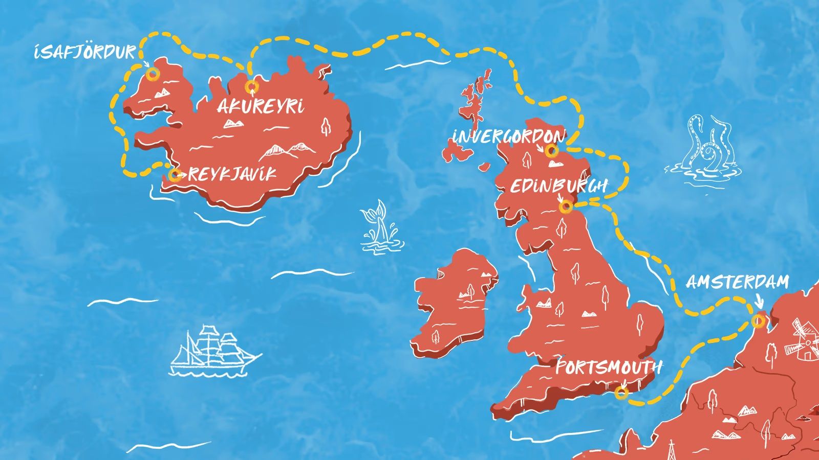 English Elegance to Idyllic Iceland Itinerary Map