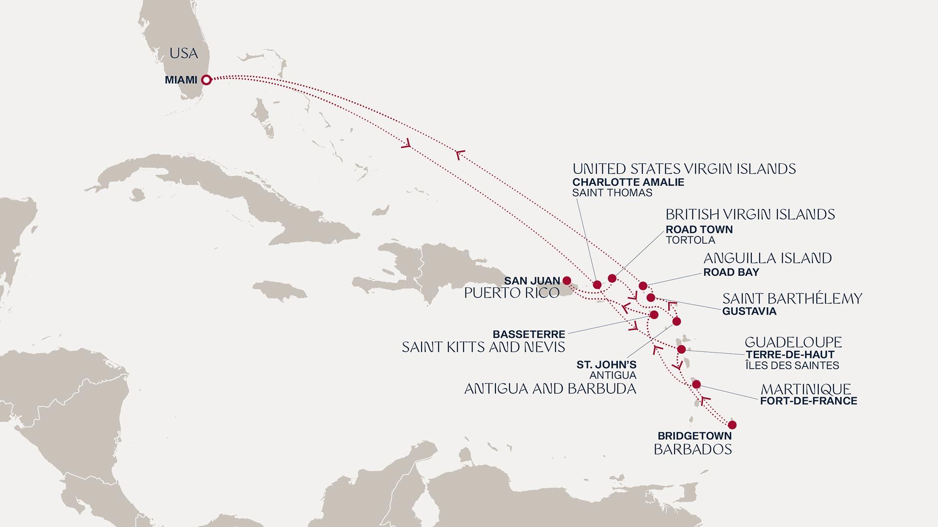An Extended Journey into the Tropical Enchantment of Caribbean Splendour Itinerary Map