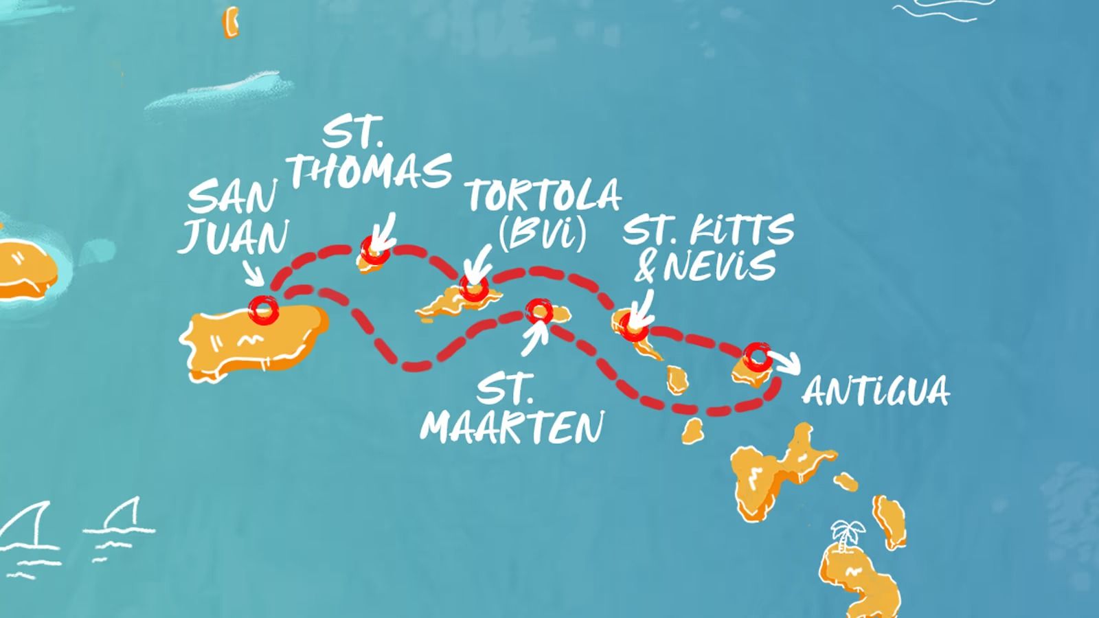 Antiguan Elegance & Sunny St. Isles Itinerary Map