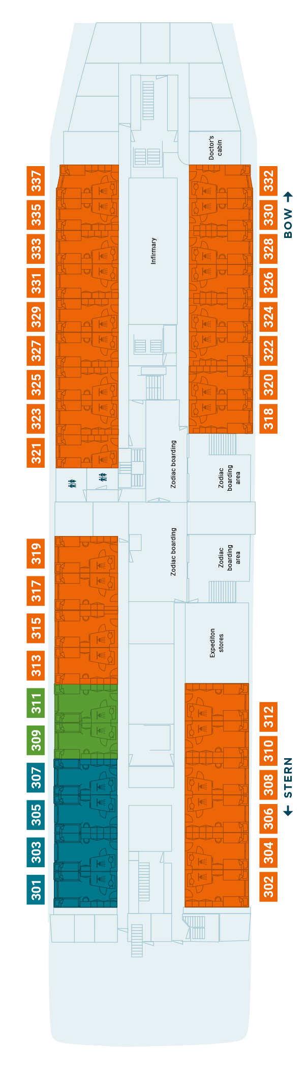 Deck 3 deck plan for m/v Hondius