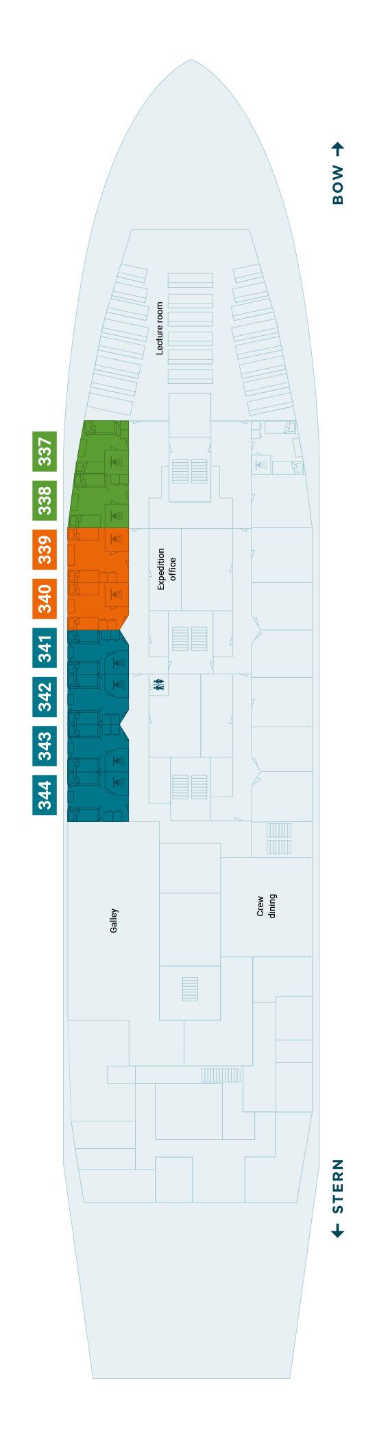 Deck 3 deck plan for m/v Ortelius