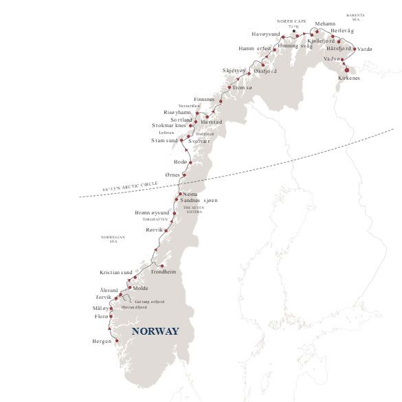 The Coastal Express - North Itinerary Map