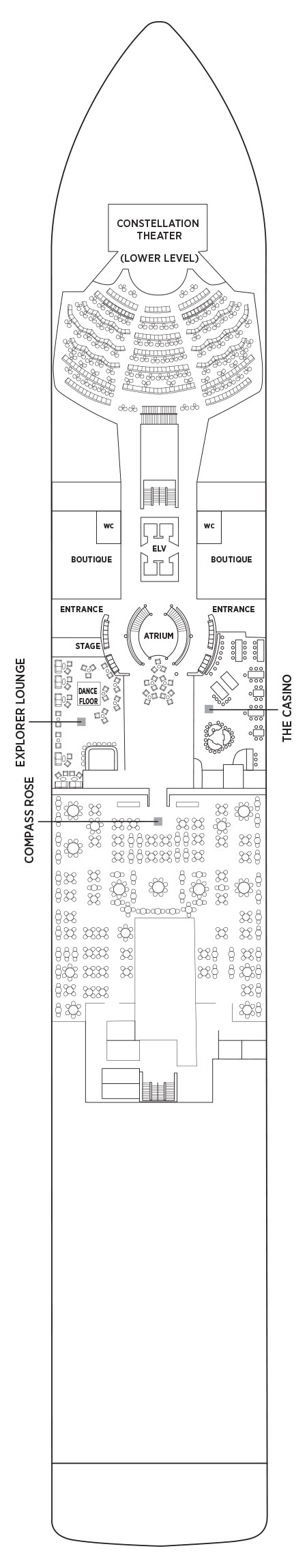 Deck 4 deck plan for Seven Seas Explorer