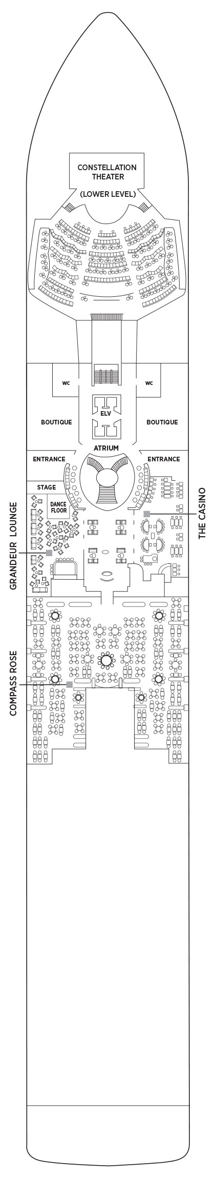 Deck 4 deck plan for Seven Seas Grandeur