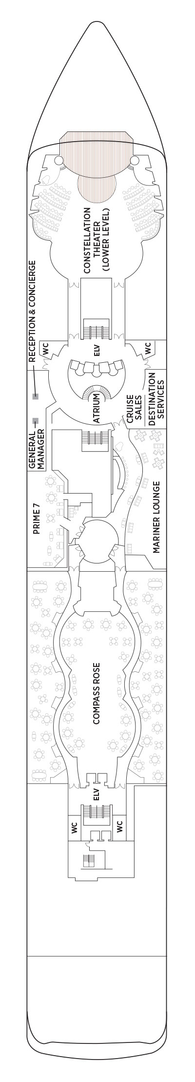 Deck 5 deck plan for Seven Seas Mariner