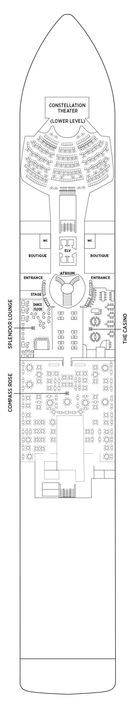 Deck 4 deck plan for Seven Seas Splendor