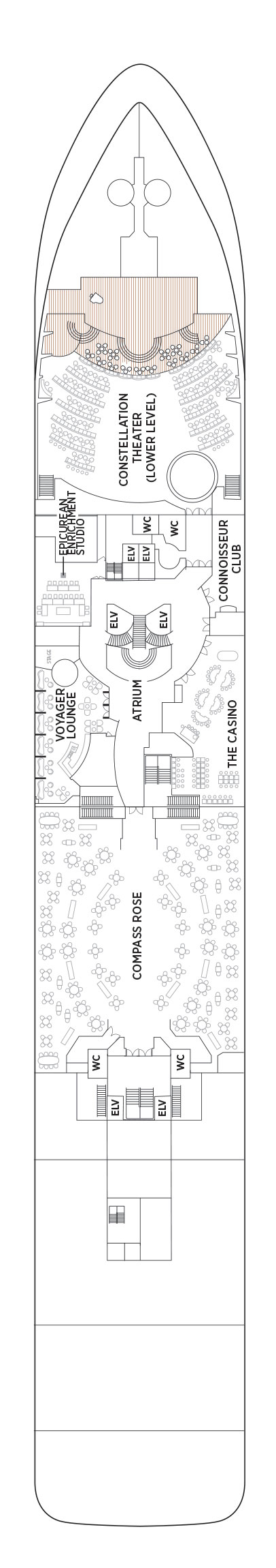 Deck 4 deck plan for Seven Seas Voyager