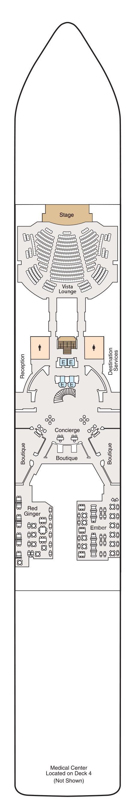Deck 5 deck plan for Allura
