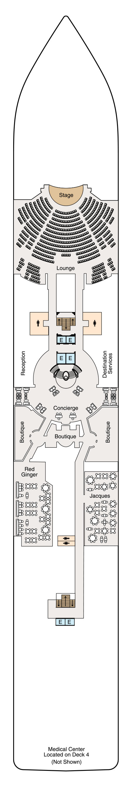 Deck 5 deck plan for Marina
