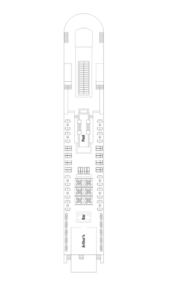 Sun Deck deck plan for MS Sa&#xdade