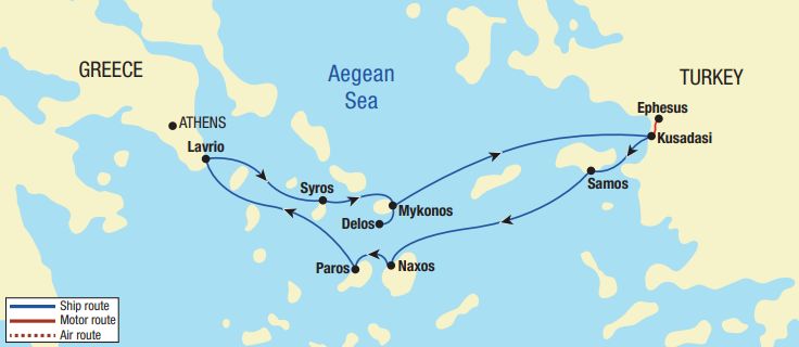 The Enchanting Greek Islands Itinerary Map