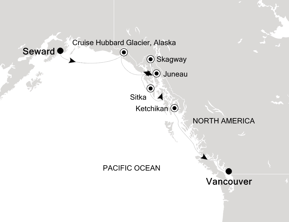 Alaska Cruise Itinerary Map