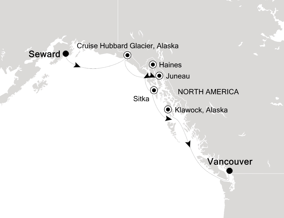 Alaska Cruise Itinerary Map