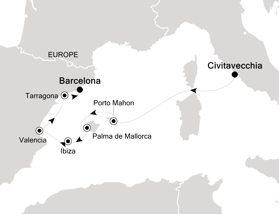 Mediterranean Cruise Itinerary Map