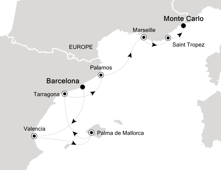 Mediterranean Cruise Itinerary Map
