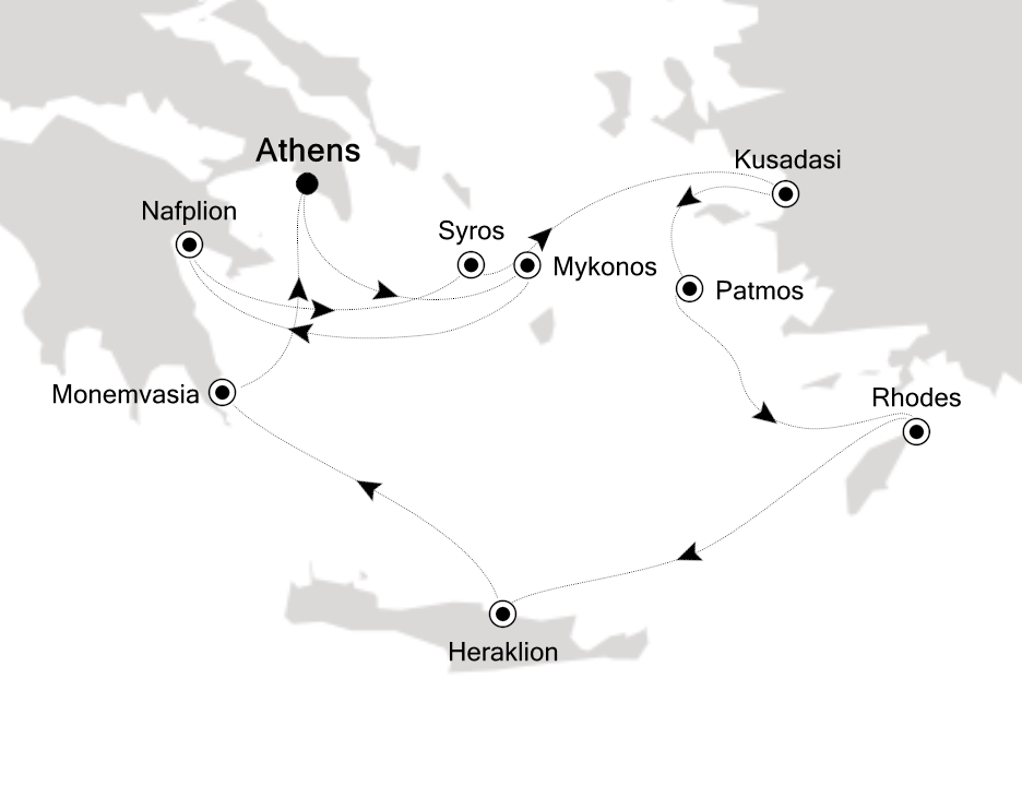 Mediterranean Cruise Itinerary Map