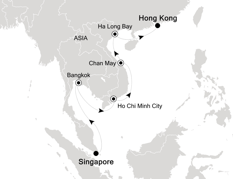 Asia Cruise Itinerary Map