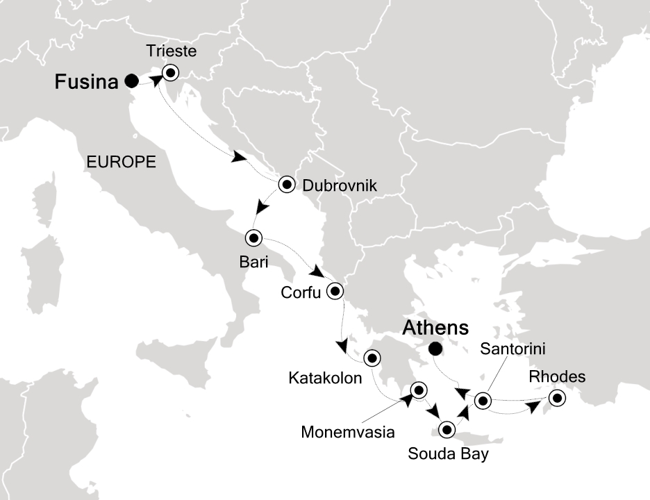 Mediterranean Cruise Itinerary Map