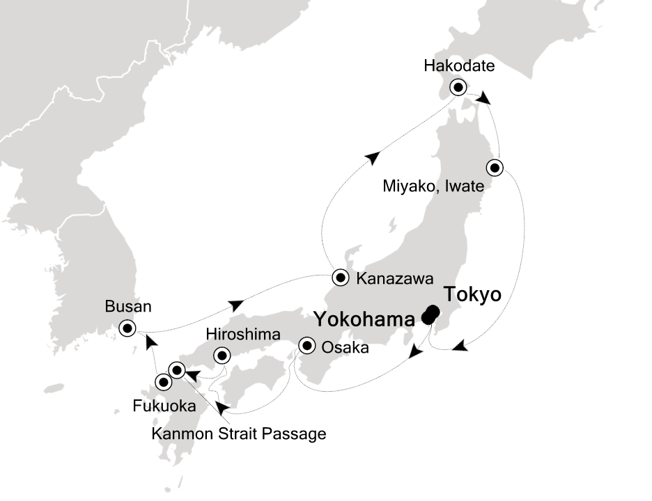 Asia Cruise Itinerary Map