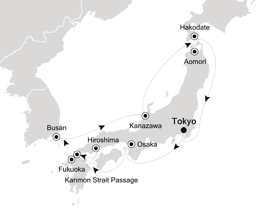 Asia Cruise Itinerary Map