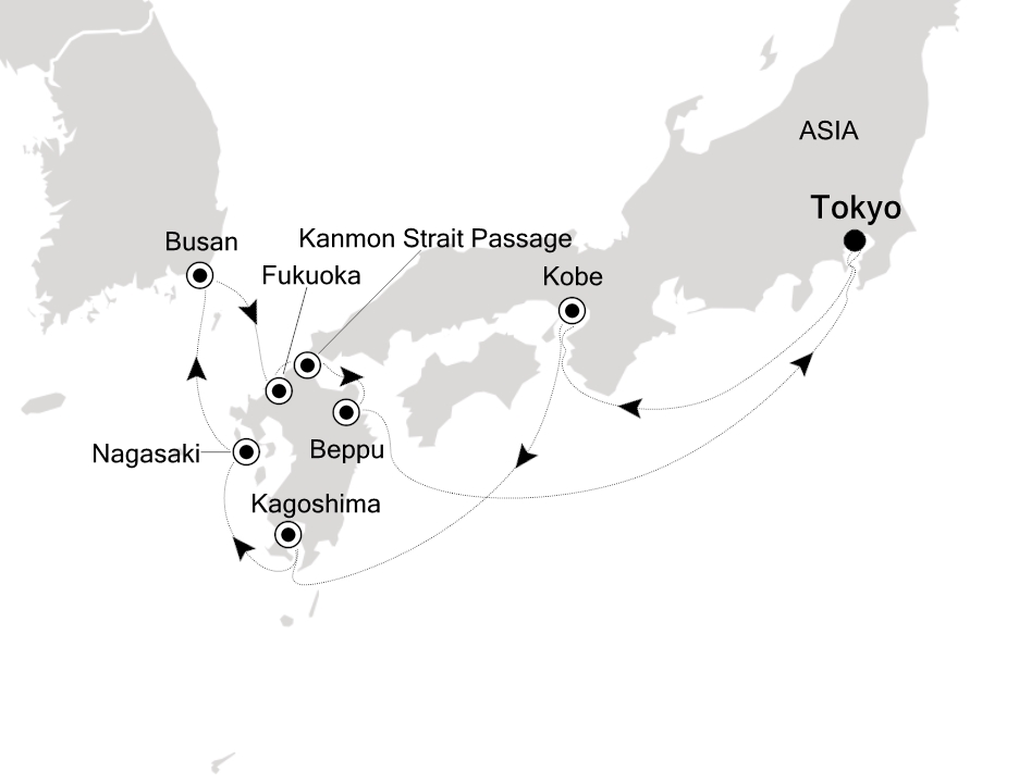 Asia Cruise Itinerary Map