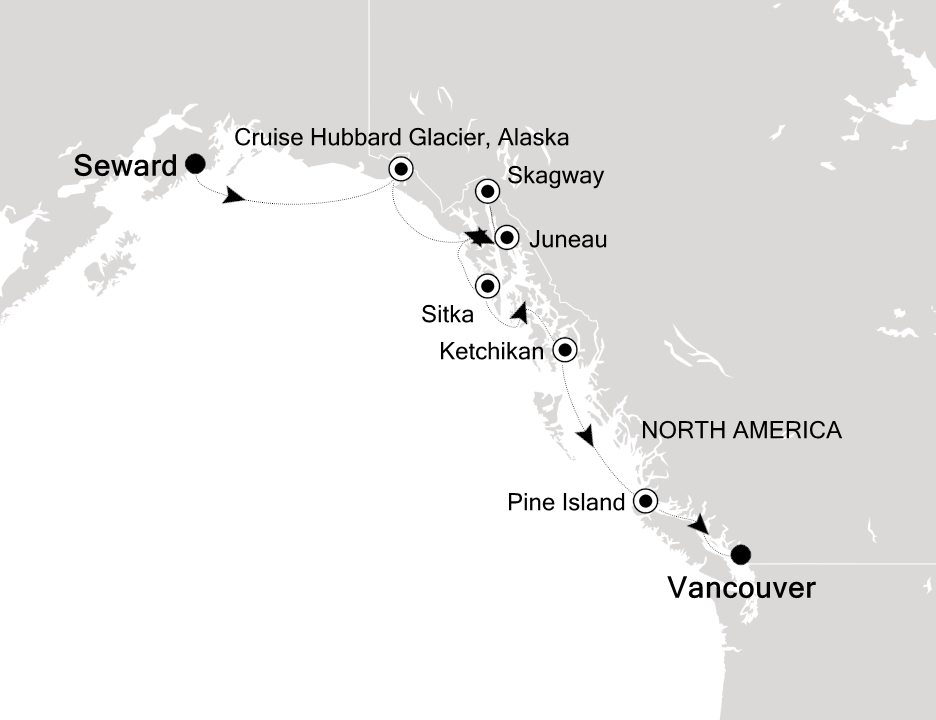 Alaska Cruise Itinerary Map