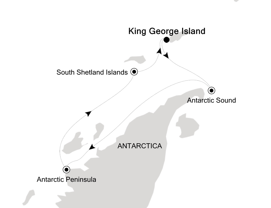 Antarctica                                         Cruise Itinerary Map