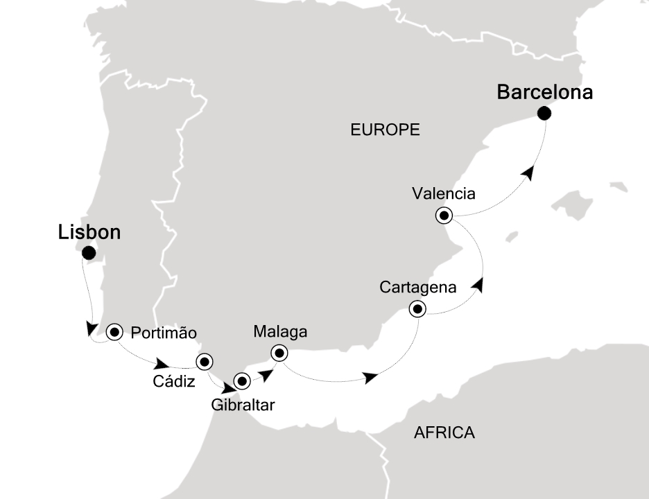 Mediterranean Cruise Itinerary Map