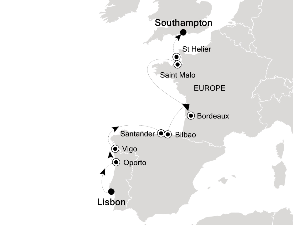 Northern Europe & British Isles Cruise Itinerary Map