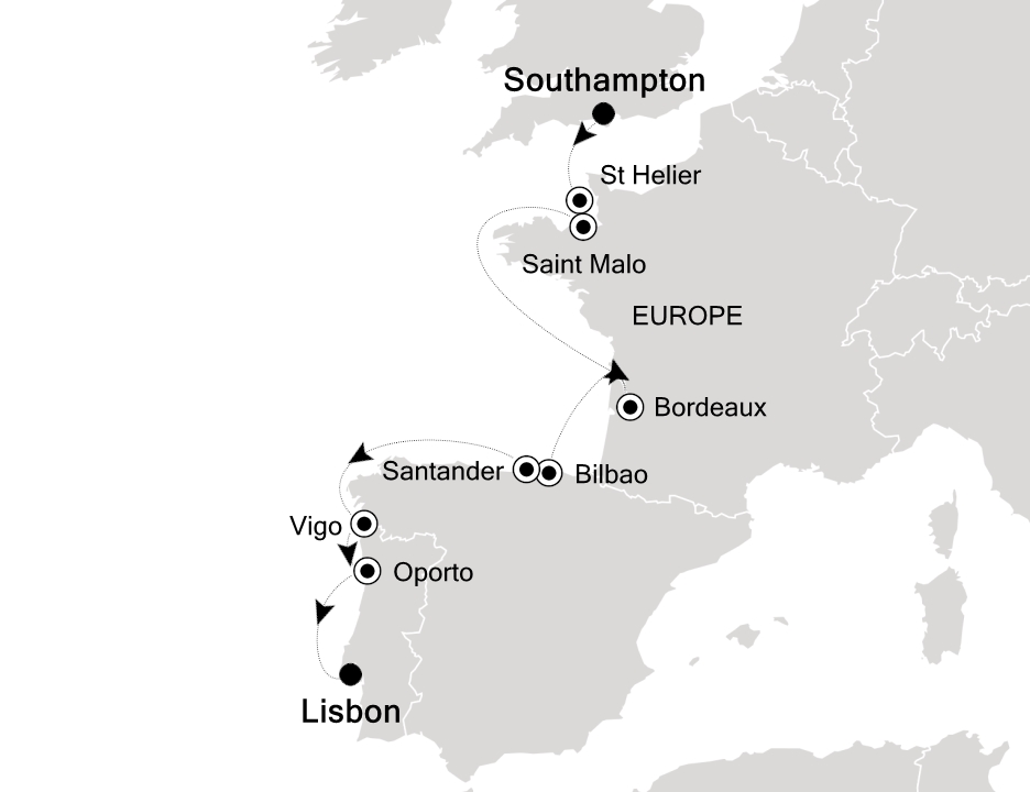 Northern Europe & British Isles Cruise Itinerary Map