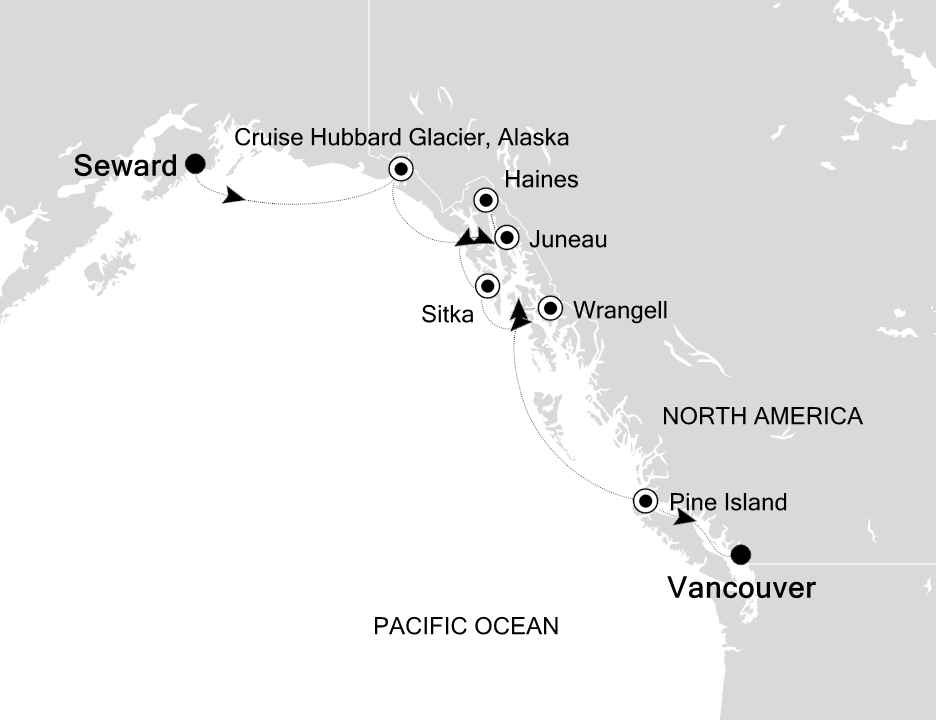 Alaska Cruise Itinerary Map