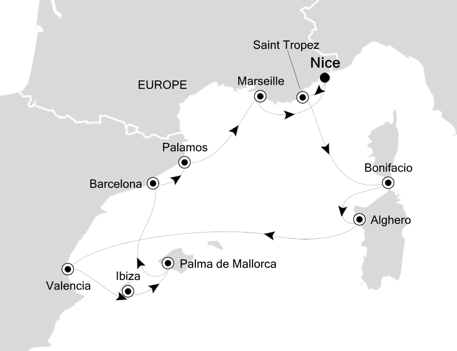 Mediterranean Cruise Itinerary Map