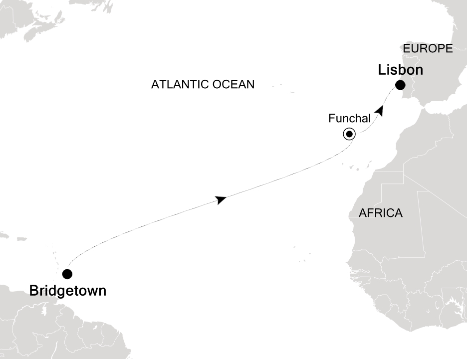 Transoceanic Cruise Itinerary Map