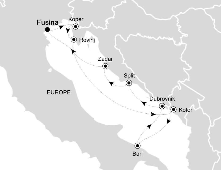 Mediterranean Cruise Itinerary Map