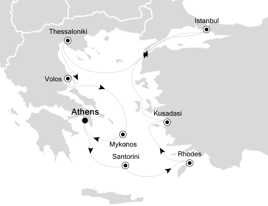 Mediterranean Cruise Itinerary Map