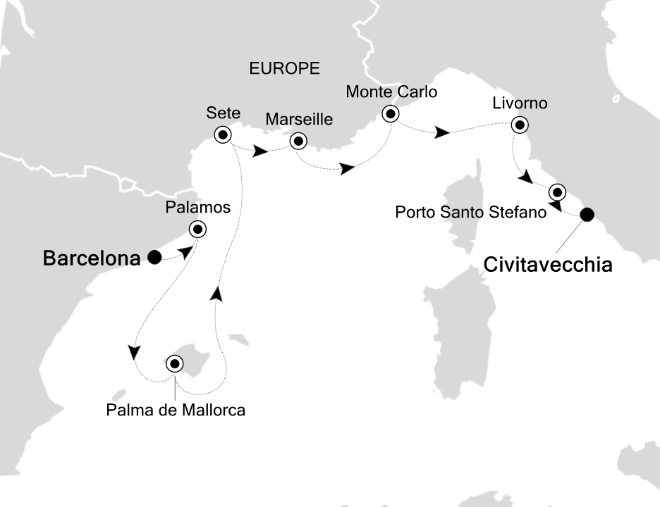 Mediterranean Cruise Itinerary Map