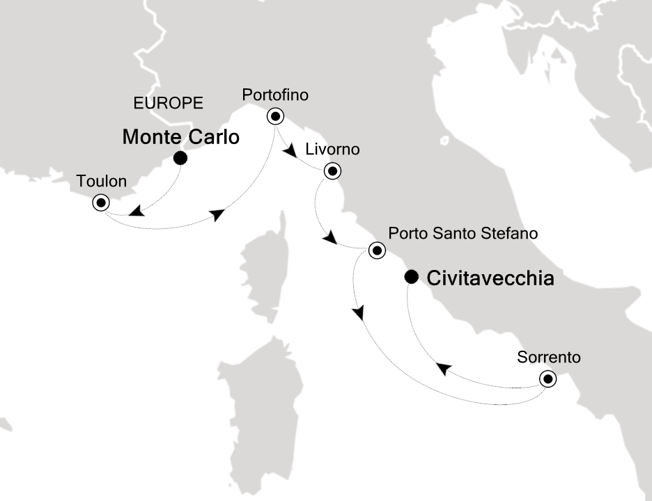 Mediterranean Cruise Itinerary Map