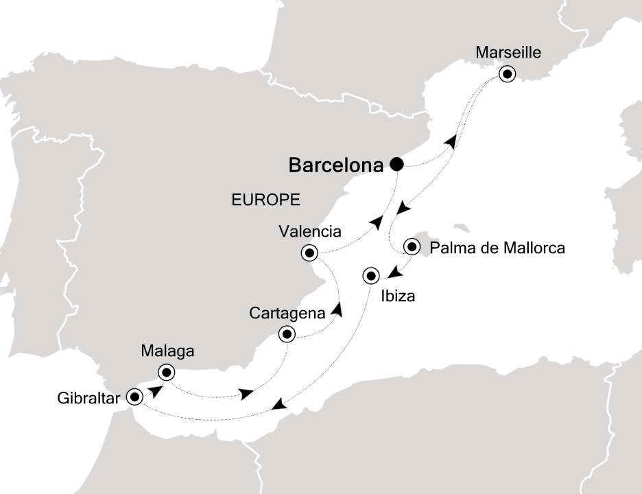 Mediterranean Cruise Itinerary Map