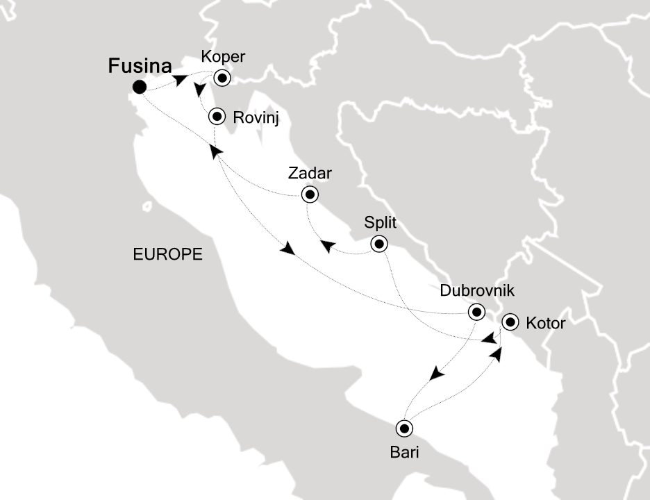 Mediterranean Cruise Itinerary Map