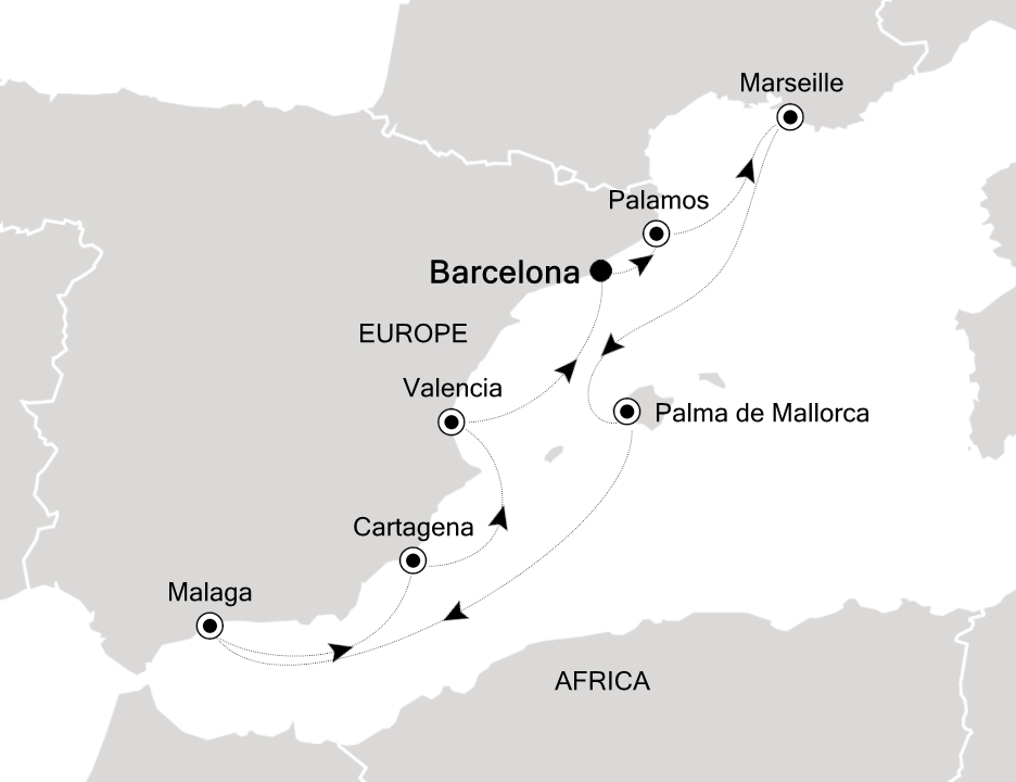 Mediterranean Cruise Itinerary Map